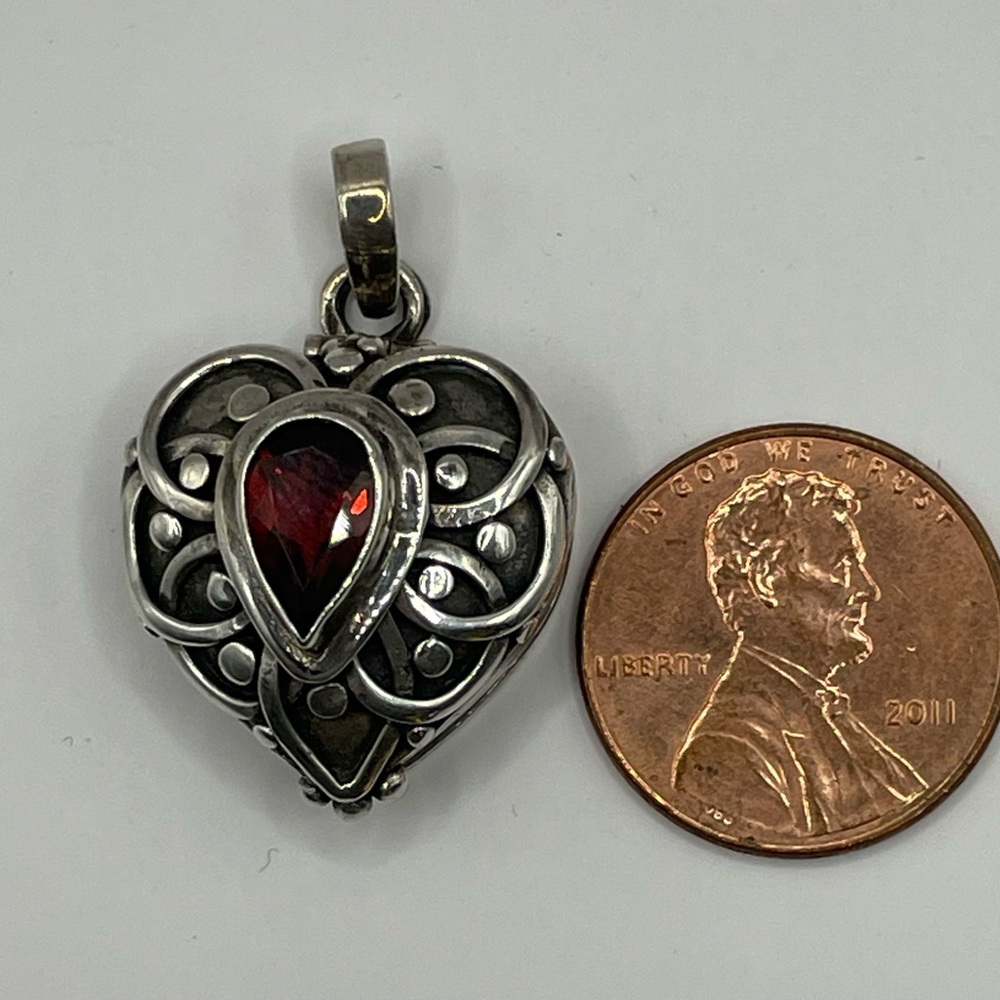 Sterling Silver and Garnet Locket